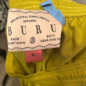 BURU chartreuse pajama style pants. Excellent condition
